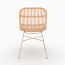 Lot de 2 chaises Moon en rotin beige et pieds en métal beige