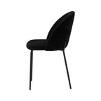 Karl - Lot De 2 Chaises En Tissu Bouclette Noir