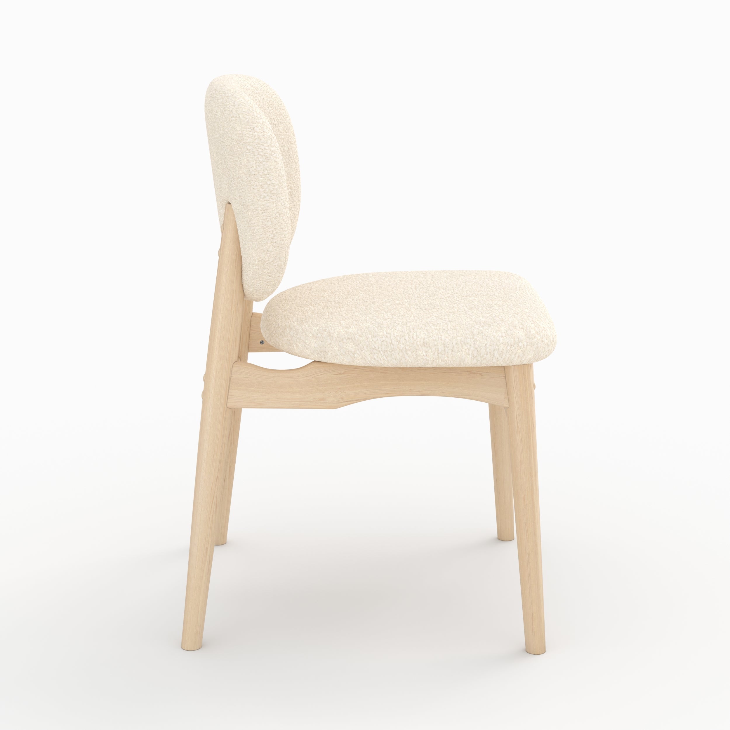 Paulette - Set of 2 Chairs in Beige Bouclé Fabric