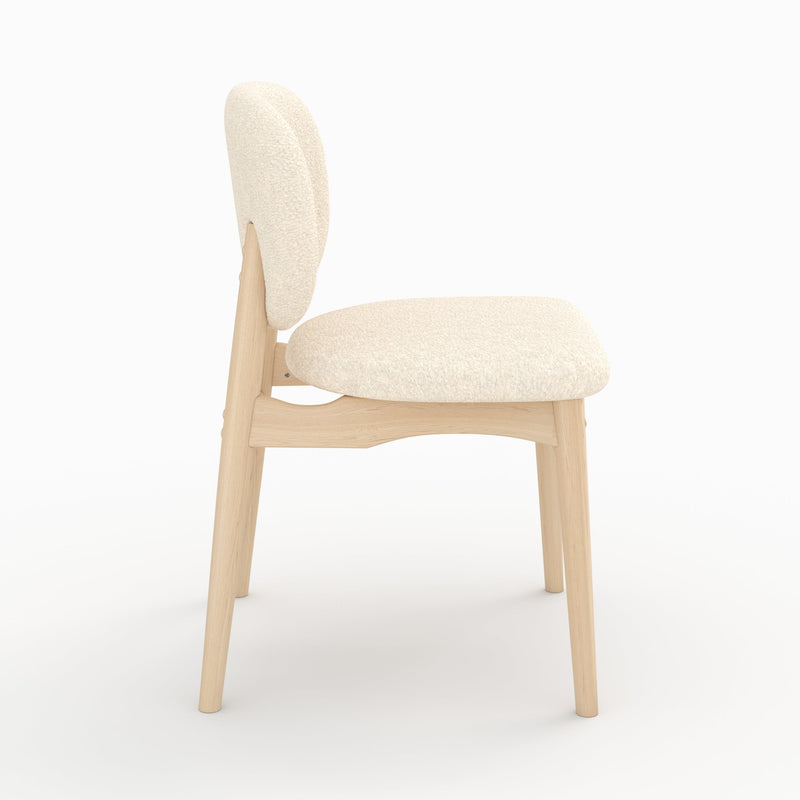 Lot de 2 chaises Paulette en tissu bouclé beige