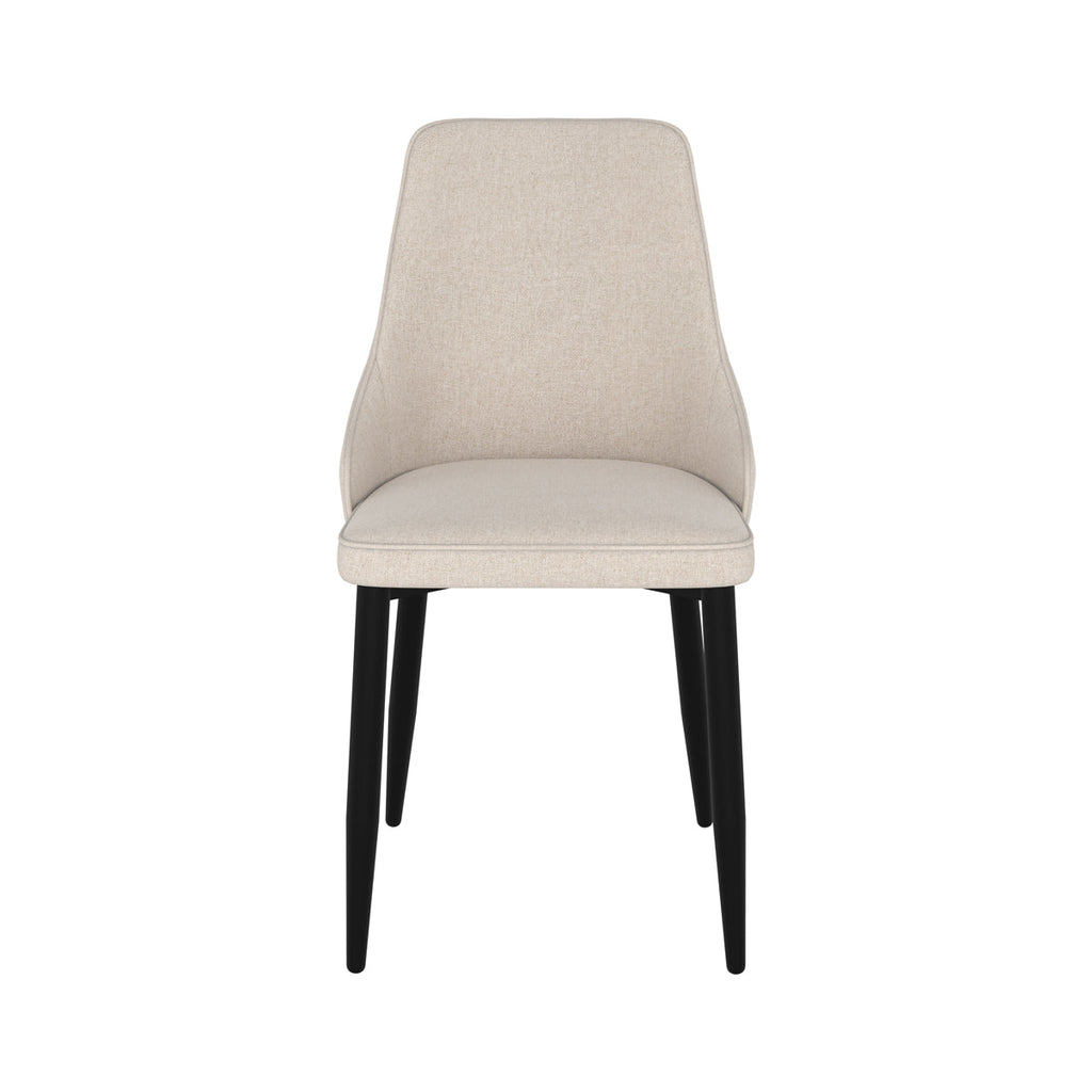 Pipo - Conjunto de 2 Sillas de Tela Beige y Patas de Metal