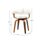 Harold - Chaise Avec Accoudoirs En Cuir Synthétique Blanc