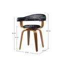 Chaise noire Harold avec accoudoirs