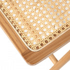 Paula - Chaise Pliante - Cannage Et Bois - Bois Clair
