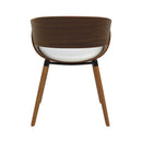 chaise polo blanche pieds bois fonce