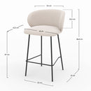 Chaise pour îlot central Victoria en tissu beige 68 cm (lot de 2)