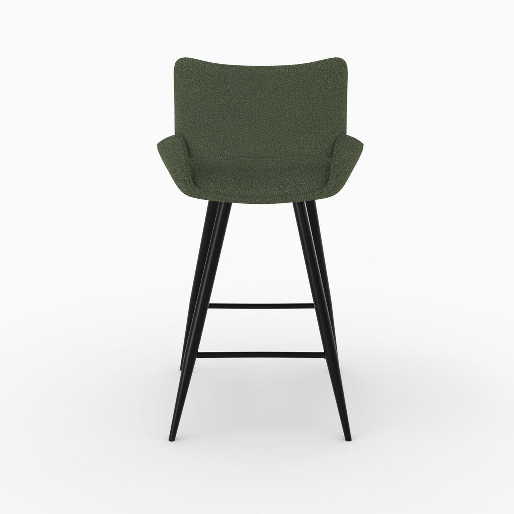 Alfy - Lot De 2 Chaises Pour Îlot Central En Tissu Bouclé Vert Kaki