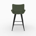 Alfy - Lot De 2 Chaises Pour Îlot Central En Tissu Bouclé Vert Kaki