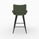 Chaise pour îlot central Alfy en tissu bouclé vert 66 cm (lot de 2)