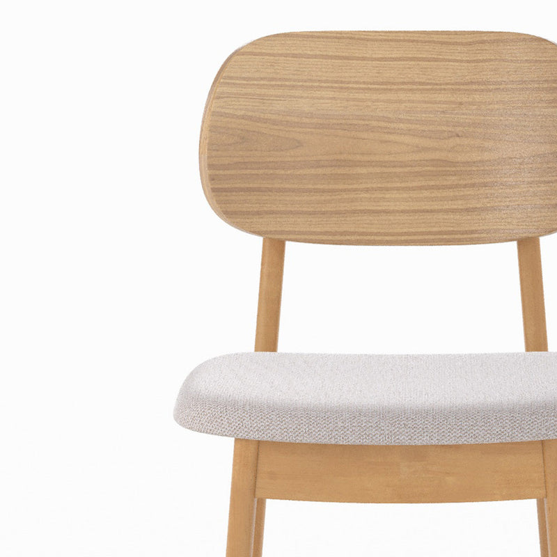 Chaise pour îlot central Charlize 66 cm en bois clair et tissu beige (lot de 2)