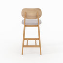 Chaise pour îlot central Charlize 66 cm en bois clair et tissu beige (lot de 2)
