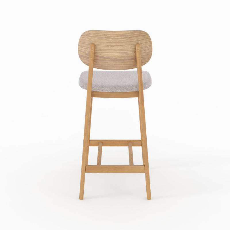 Chaise pour îlot central Charlize 66 cm en bois clair et tissu beige (lot de 2)