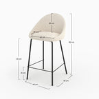 Misty - White Bouclette Wool Effect Central Island Chair