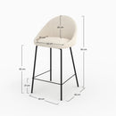 Chaise pour îlot central Misty effet laine bouclette blanche 65 cm