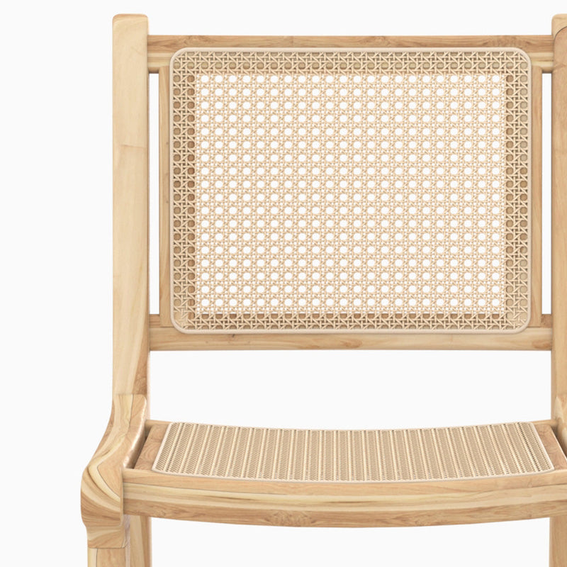 Chaise pour îlot central Kyla en teck et rotin 66,5 cm (lot de 2)