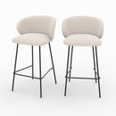 Chaise pour îlot central Victoria en tissu beige 68 cm (lot de 2)