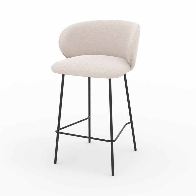 Chaise pour îlot central Victoria en tissu beige 68 cm (lot de 2)