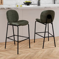 Iris - Lot De 2 Chaises Pour Îlot Central En Tissu Bouclé Vert