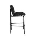Chaise pour îlot central Iris en tissu bouclé noir 63,5 cm (lot de 2)