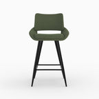 Alfy - Lot De 2 Chaises Pour Îlot Central En Tissu Bouclé Vert Kaki