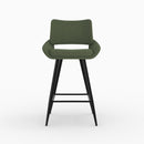 Chaise pour îlot central Alfy en tissu bouclé vert 66 cm (lot de 2)