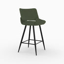 Chaise pour îlot central Alfy en tissu bouclé vert 66 cm (lot de 2)