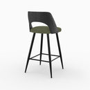 Chaise pour îlot central Mindy tissu bouclé vert kaki 66 cm (lot de 2)