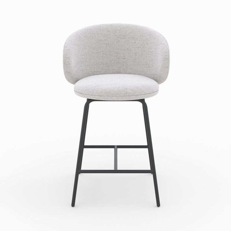 Chaise pour îlot central Cécilia en tissu gris clair 68 cm (lot de 2)