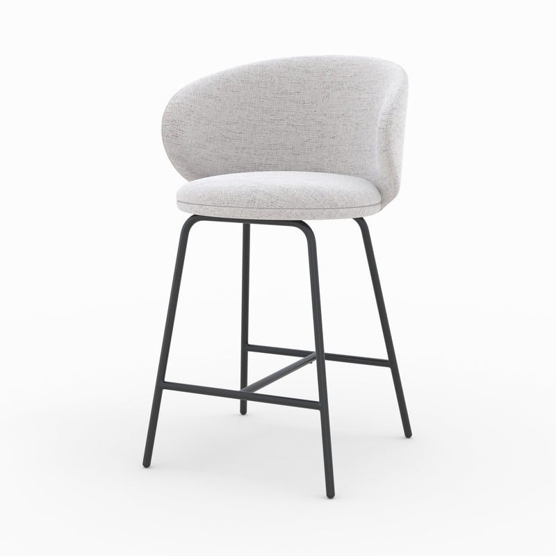 Chaise pour îlot central Cécilia en tissu gris clair 68 cm (lot de 2)