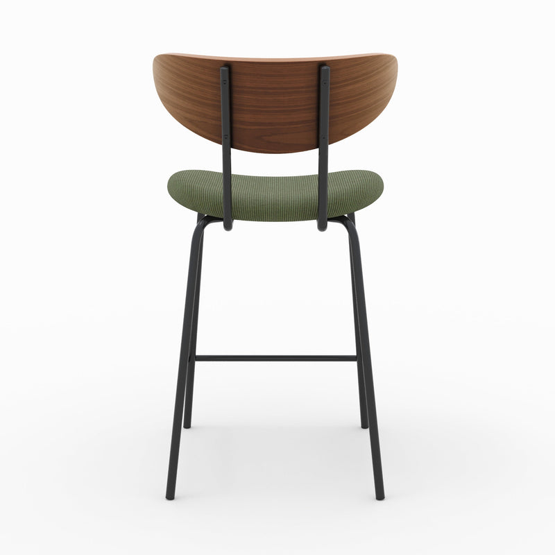Chaise pour îlot central Jade en velours côtelé vert kaki 64.5 cm (lot de 2)