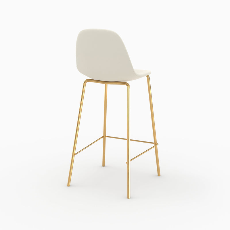 Chaise pour îlot central Henrik en cuir synthétique blanc 65 cm (lot de 2)