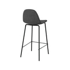 Henrik - Lot De 2 Chaises Pour Îlot Central En Tissu Gris Foncé