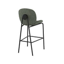 Chaise pour îlot central Iris en tissu bouclé vert kaki 63,5 cm (lot de 2)