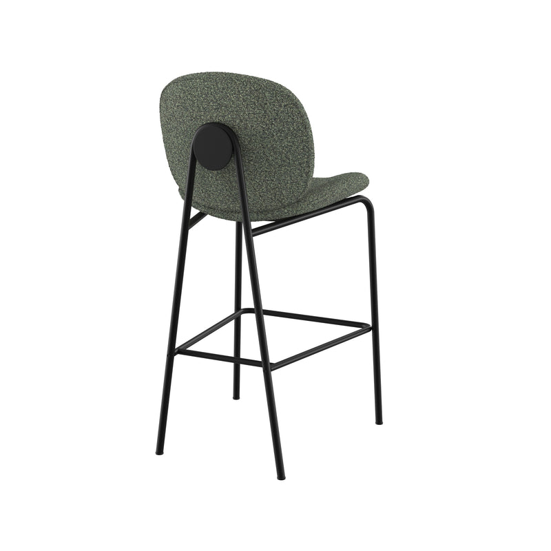 Chaise pour îlot central Iris en tissu bouclé vert kaki 63,5 cm (lot de 2)