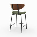 Chaise pour îlot central Jade en velours côtelé vert kaki 64.5 cm (lot de 2)