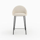 Chaise pour îlot central Misty effet laine bouclette blanche 65 cm