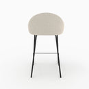 Chaise pour îlot central Misty effet laine bouclette blanche 65 cm