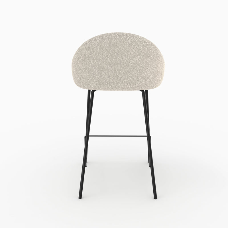 Chaise pour îlot central Misty effet laine bouclette blanche 65 cm