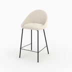 Misty - White Bouclette Wool Effect Central Island Chair
