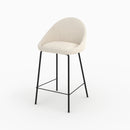 Chaise pour îlot central Misty effet laine bouclette blanche 65 cm