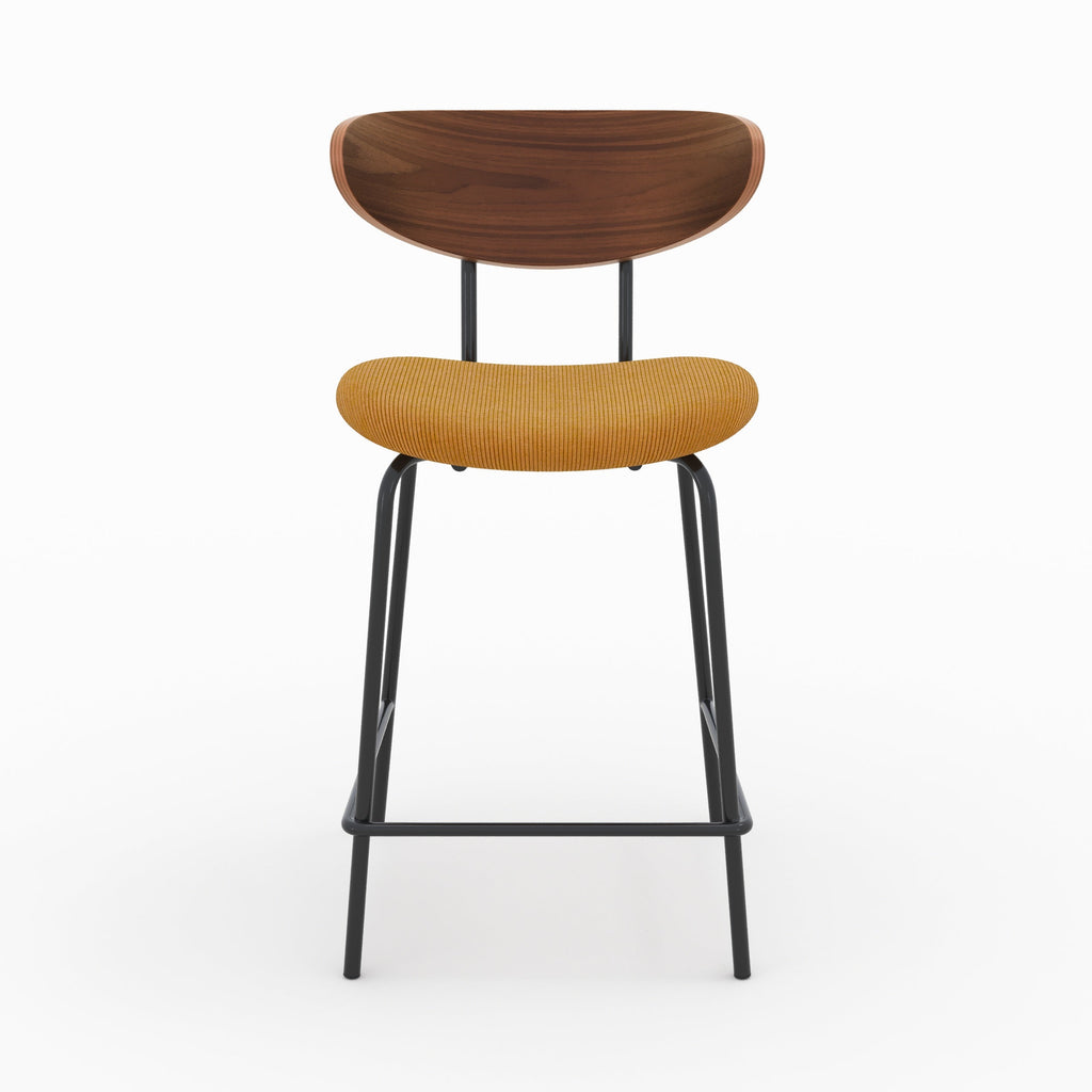 Jade - Set of 2 Yellow Corduroy Center Island Chairs