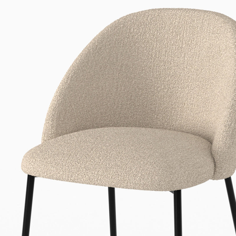 Chaise pour îlot central 66 cm Karl en tissu bouclé beige (lot de 2)