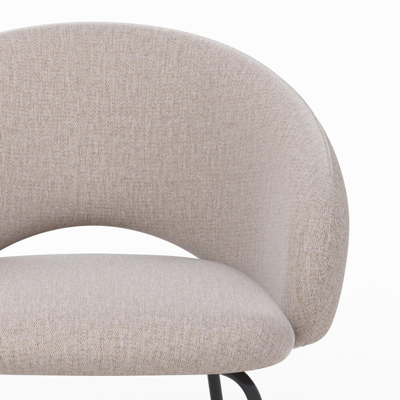 Chaise Milly en tissu beige chiné