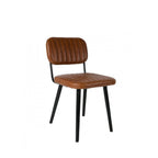 Jake Worn - Chaise Rétro Capitonnée - Marron