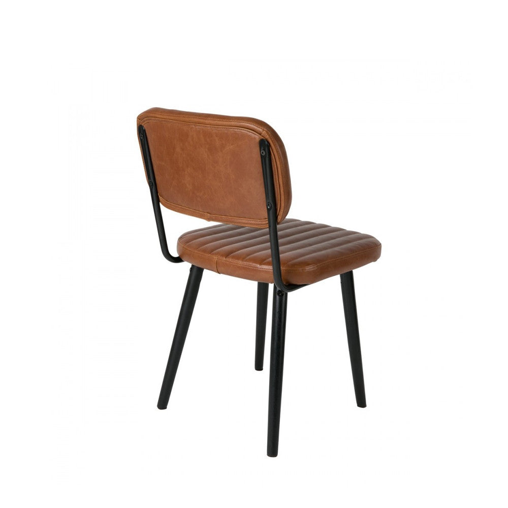 Jake Worn - Chaise Rétro Capitonnée - Marron