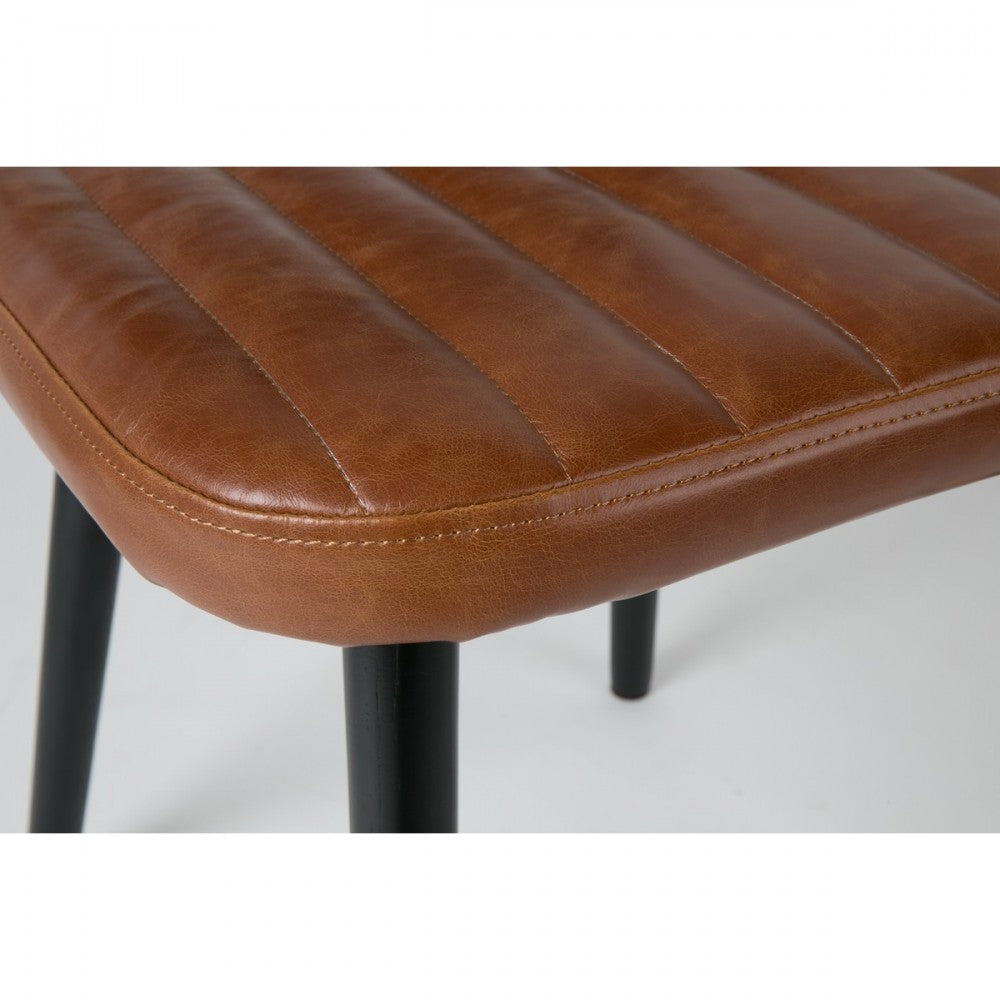 Jake Worn - Chaise Rétro Capitonnée - Marron