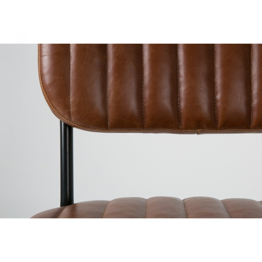 Jake Worn - Chaise Rétro Capitonnée - Marron