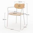 Lot de 2 chaises Marine en tissu beige et placage en bois clair