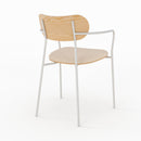 Lot de 2 chaises Marine en tissu beige et placage en bois clair