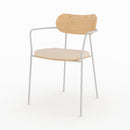 Lot de 2 chaises Marine en tissu beige et placage en bois clair